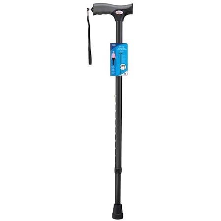 Carex Health Brands Carex Health Brands Black Soft-Grip Walking Cane w/Strap Aluminum/Plastic 40 in. H X 5.2 in. L FGA52000 0000